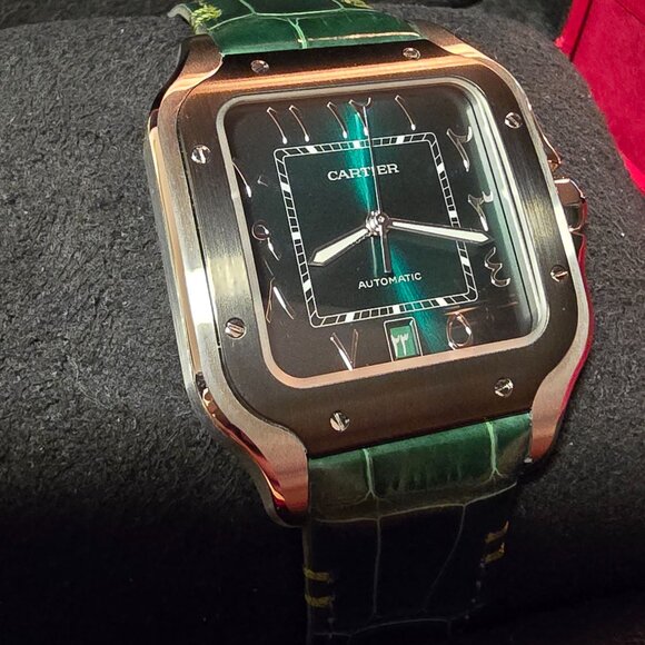 Cartier Santos limited to the middle east - green dial arabic numerals - Picture 7 of 9